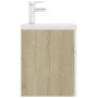 Schrank aus weißer Spanplatte und Sonoma-Eiche mit Waschbecken von , Badezimmerwaschtische - Ref: Foro24-3071302, Preis: 320,...