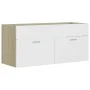 Schrank aus weißer Spanplatte und Sonoma-Eiche mit Waschbecken von , Badezimmerwaschtische - Ref: Foro24-3071302, Preis: 320,...