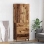 Aparador alto con cajón Madera envejecida 69,5 x 34 x 180 cm en Aparadores | Comprar online en Foro24