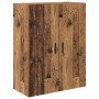 Aparador alto con cajón Madera envejecida 69,5 x 34 x 180 cm en Aparadores | Comprar online en Foro24