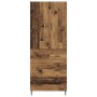 Aparador alto con cajón Madera envejecida 69,5 x 34 x 180 cm en Aparadores | Comprar online en Foro24
