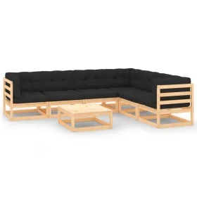 Garden furniture set 7 pieces and cushions solid pine wood by , Garden sets - Ref: Foro24-3083795, Price: 595,09 €, Discount: %