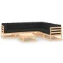 Garden furniture set 7 pieces and cushions solid pine wood by , Garden sets - Ref: Foro24-3083795, Price: 595,09 €, Discount: %