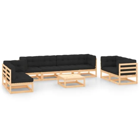 Garden furniture set 9 pieces and cushions solid pine wood by , Garden sets - Ref: Foro24-3083807, Price: 785,86 €, Discount: %