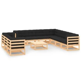 Gartenmöbel 11 Stück anthrazitfarbene Kissen aus massivem Kiefernholz von , Gartensets - Ref: Foro24-3083858, Preis: 962,36 €...