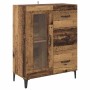 Aparador alto con cajón Madera envejecida 69,5 x 34 x 180 cm en Aparadores | Comprar online en Foro24