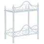 Mesita de noche de acero y vidrio templado 45x30,5x60 cm blanco de vidaXL, Mesitas de noche - Ref: Foro24-246728, Precio: 44,...