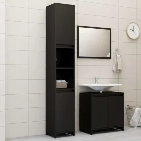 3-teiliges Badmöbelset aus schwarzem Holzwerkstoff von , Badezimmermöbel - Ref: Foro24-3056935, Preis: 138,29 €, Rabatt: %