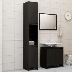 3-teiliges Badmöbelset aus schwarzem Holzwerkstoff von , Badezimmermöbel - Ref: Foro24-3056935, Preis: 140,40 €, Rabatt: %