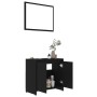 3-teiliges Badmöbelset aus schwarzem Holzwerkstoff von , Badezimmermöbel - Ref: Foro24-3056935, Preis: 140,40 €, Rabatt: %