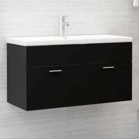 Schwarzer Holzwerkstoffschrank mit Waschbecken von , Badezimmerwaschtische - Ref: Foro24-3071289, Preis: 278,78 €, Rabatt: %