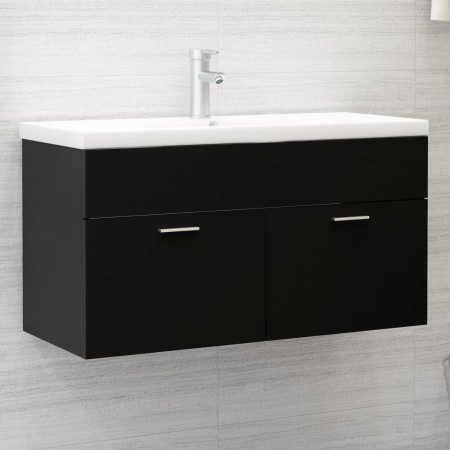 Schwarzer Holzwerkstoffschrank mit Waschbecken von , Badezimmerwaschtische - Ref: Foro24-3071289, Preis: 291,14 €, Rabatt: %