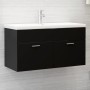 Schwarzer Holzwerkstoffschrank mit Waschbecken von , Badezimmerwaschtische - Ref: Foro24-3071289, Preis: 291,14 €, Rabatt: %