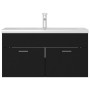 Schwarzer Holzwerkstoffschrank mit Waschbecken von , Badezimmerwaschtische - Ref: Foro24-3071289, Preis: 291,14 €, Rabatt: %