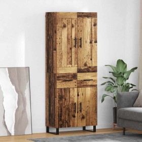 Aparador alto con cajón Madera vieja 69,5 x 34 x 180 cm en Aparadores | Comprar online en Foro24