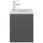 Glossy gray engineered wood cabinet with sink by , bathroom vanities - Ref: Foro24-3071296, Price: 282,44 €, Discount: %