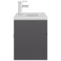 Glänzend grauer Holzwerkstoffschrank mit Waschbecken von , Badezimmerwaschtische - Ref: Foro24-3071296, Preis: 288,49 €, Raba...