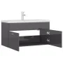 Glossy gray engineered wood cabinet with sink by , bathroom vanities - Ref: Foro24-3071296, Price: 282,44 €, Discount: %