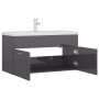 Glänzend grauer Holzwerkstoffschrank mit Waschbecken von , Badezimmerwaschtische - Ref: Foro24-3071296, Preis: 288,49 €, Raba...