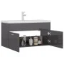 Glossy gray engineered wood cabinet with sink by , bathroom vanities - Ref: Foro24-3071296, Price: 282,44 €, Discount: %