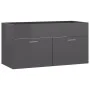 Glossy gray engineered wood cabinet with sink by , bathroom vanities - Ref: Foro24-3071296, Price: 282,44 €, Discount: %