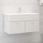 Mueble con lavabo madera de ingeniería blanco brillante de , Tocadores de baño - Ref: Foro24-3071294, Precio: 288,33 €