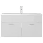 Glossy white engineered wood cabinet with sink by , bathroom vanities - Ref: Foro24-3071294, Price: 282,44 €, Discount: %