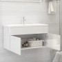 Glossy white engineered wood cabinet with sink by , bathroom vanities - Ref: Foro24-3071294, Price: 288,49 €, Discount: %