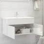 Glossy white engineered wood cabinet with sink by , bathroom vanities - Ref: Foro24-3071294, Price: 282,44 €, Discount: %