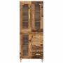 Aparador alto con cajón Madera envejecida 69,5 x 34 x 180 cm en Aparadores | Comprar online en Foro24