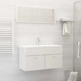Glänzend weißes Badezimmermöbelset aus Holzwerkstoff von , Badezimmermöbel - Ref: Foro24-3071339, Preis: 308,24 €, Rabatt: %