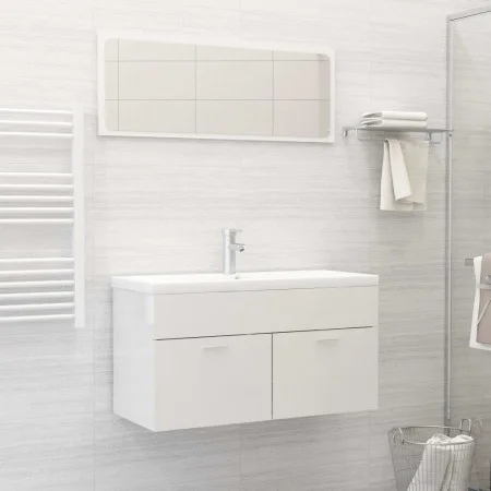 Glänzend weißes Badezimmermöbelset aus Holzwerkstoff von , Badezimmermöbel - Ref: Foro24-3071339, Preis: 315,04 €, Rabatt: %
