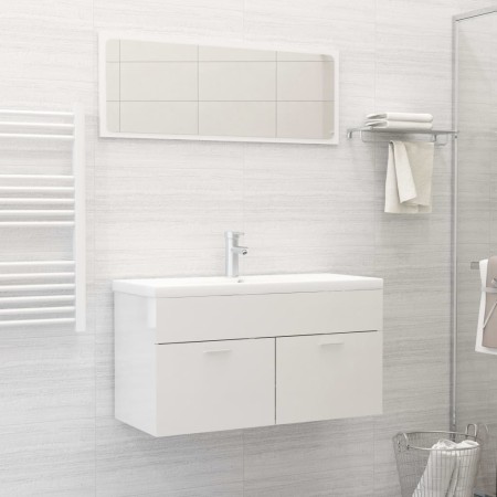 Glänzend weißes Badezimmermöbelset aus Holzwerkstoff von , Badezimmermöbel - Ref: Foro24-3071339, Preis: 328,25 €, Rabatt: %