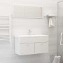 Juego de muebles de baño madera de ingeniería blanco brillo de , Muebles de baño - Ref: Foro24-3071339, Precio: 328,07 €