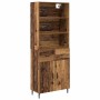Aparador alto con cajón Madera envejecida 69,5 x 34 x 180 cm en Aparadores | Comprar online en Foro24
