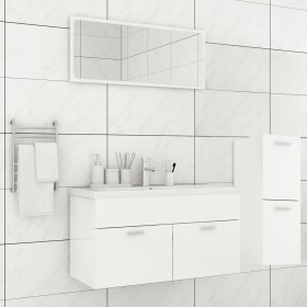 Glossy white engineered wood bathroom furniture set by , Bathroom furniture - Ref: Foro24-3071474, Price: 377,56 €, Discount: %