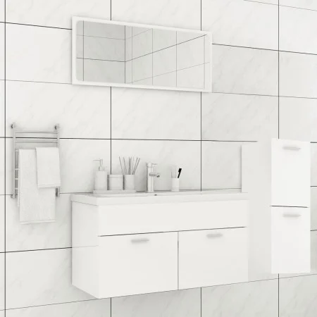 Juego de muebles de baño madera de ingeniería blanco brillo de , Muebles de baño - Ref: Foro24-3071474, Precio: 354,86 €, Des...