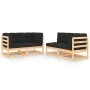 4-piece garden furniture set with solid pine wood cushions by , Garden sets - Ref: Foro24-3083786, Price: 355,51 €, Discount: %
