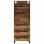 Aparador alto con cajón Madera envejecida 69,5 x 34 x 180 cm en Aparadores | Comprar online en Foro24