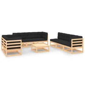 Garden furniture set 9 pieces and cushions solid pine wood by , Garden sets - Ref: Foro24-3083809, Price: 785,86 €, Discount: %