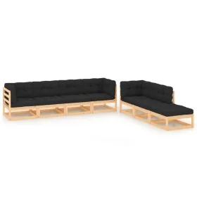 Juego de muebles de jardín 7 pzas y cojines madera maciza pino de , Conjuntos de jardín - Ref: Foro24-3083814, Precio: 592,03...