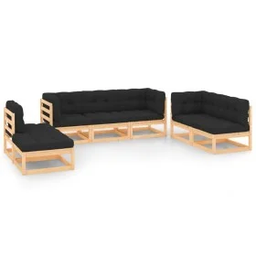 Garden furniture set 7 pieces and cushions solid pine wood by , Garden sets - Ref: Foro24-3083816, Price: 591,98 €, Discount: %