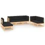 Juego de muebles de jardín 7 pzas y cojines madera maciza pino de , Conjuntos de jardín - Ref: Foro24-3083816, Precio: 592,03...