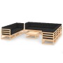 Garden furniture set 11 pieces and cushions solid pine wood by , Garden sets - Ref: Foro24-3083837, Price: 971,56 €, Discount: %