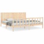 Estructura de cama con cabecero madera maciza 200x200 cm de , Camas y somieres - Ref: Foro24-3192966, Precio: 181,35 €, Descu...
