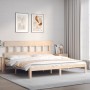 Estructura de cama de matrimonio con cabecero madera maciza de , Camas y somieres - Ref: Foro24-3193611, Precio: 153,78 €, De...