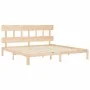 Double bed frame with solid wood headboard by , Beds and slatted bases - Ref: Foro24-3193611, Price: 143,03 €, Discount: %
