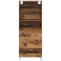 Aparador alto con cajón Madera vieja 69,5 x 34 x 180 cm en Aparadores | Comprar online en Foro24