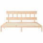 Estructura de cama de matrimonio con cabecero madera maciza de , Camas y somieres - Ref: Foro24-3193611, Precio: 153,78 €, De...