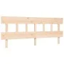 Double bed frame with solid wood headboard by , Beds and slatted bases - Ref: Foro24-3193611, Price: 143,03 €, Discount: %